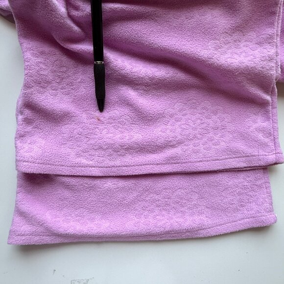 Pink K Button-Up Pajama Soft Textured 100% Polyester Lounge Wear 1X 2-Piece Set - Picture 8 of 8